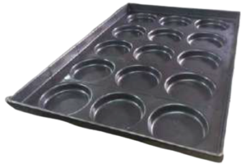 Z26 RBT15 NS Non-Stick Coated Round Burger Tray 1